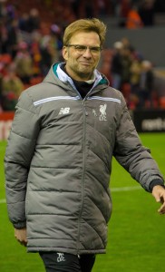 Jürgen Klopp am 25. Februar 2016; Quelle: Paul Robinson, „Juergen Klopp as manager of Liverpool FC“, CC BY-SA 2.0, https://www.flickr.com/photos/67136822@N06/24669321424/